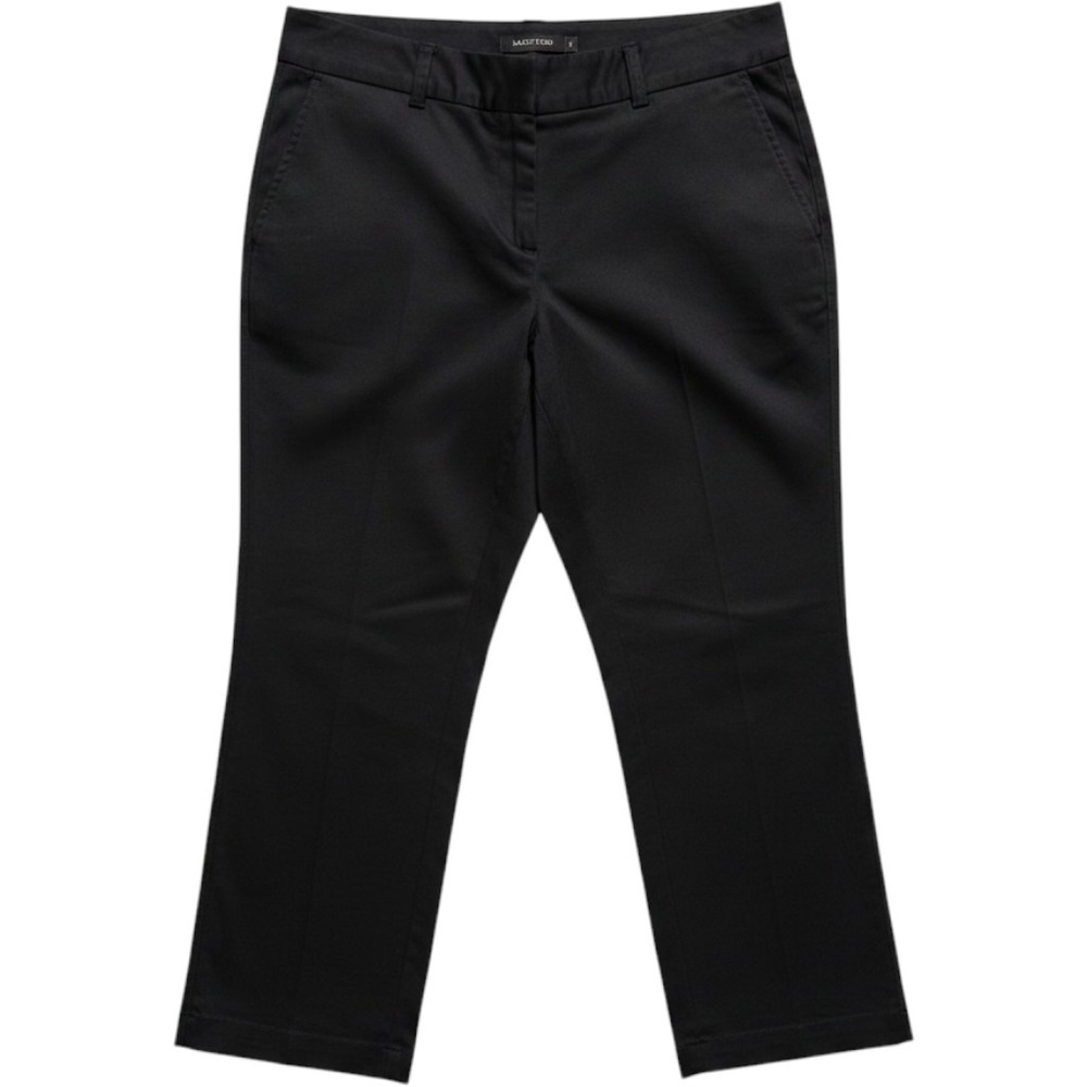 Lands End Fit 1 Slim Chino Crop Pants Stretch Cotton Black Classic Office Size 4